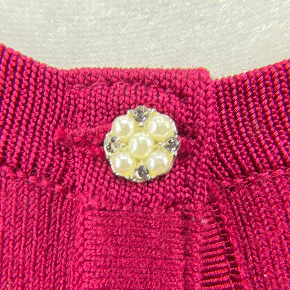 WHBM Womens Empress Red Jeweled Button Cardigan Small NWT - Picture 5 of 11